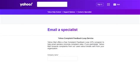 email yahoo complaint
